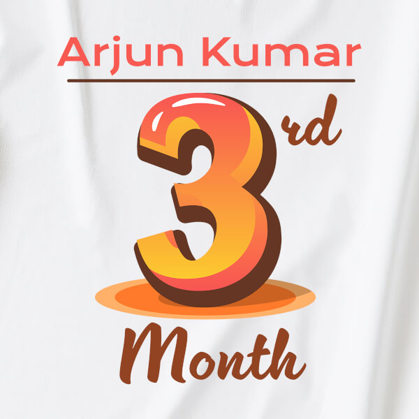 Custom 3rd Month of The Baby Monthly Birthday Dungaree Design