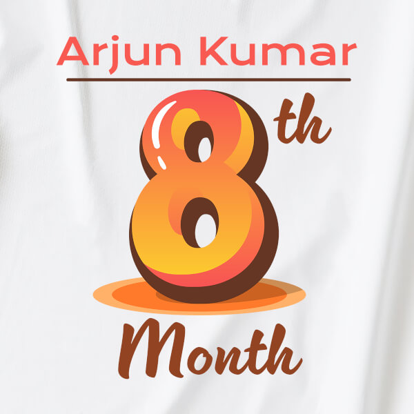 Custom 8th Month of The Baby Monthly Birthday Dungaree Design