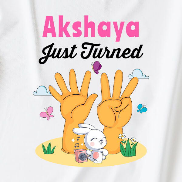 Custom Just Turned 8 Monthly Birthday Dungaree Design