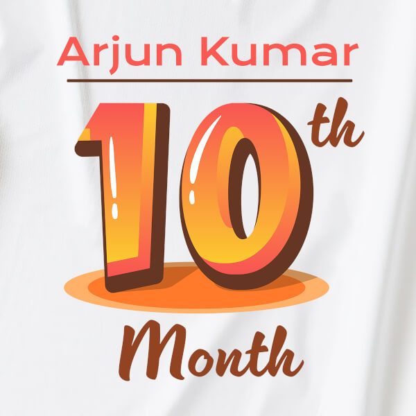 Custom 10th Month of The Baby Monthly Birthday Dungaree Design