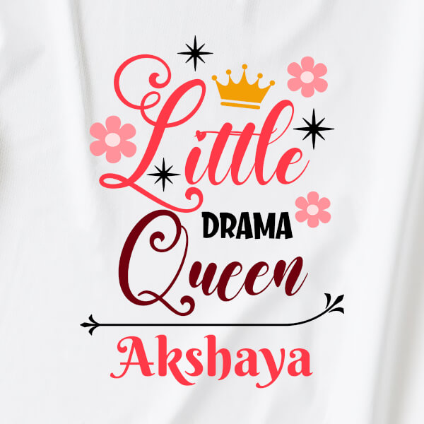 Custom Little Drama Queen New Born Dungaree Design