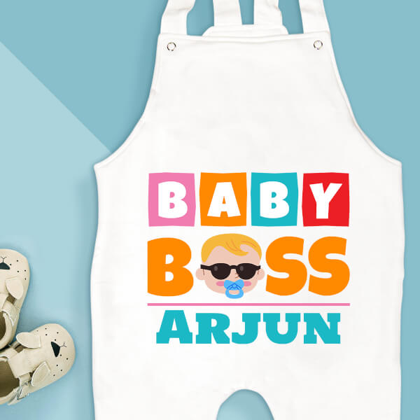 Custom Baby Boss New Born Dungaree Design