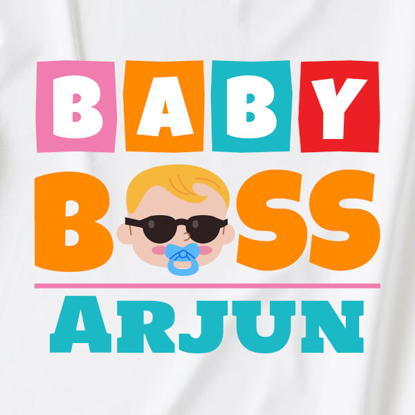 Custom Baby Boss New Born Dungaree Design