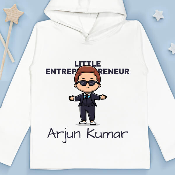 Custom The Little Entrepreneur with Sunglasses Future Heros Hoodie Design