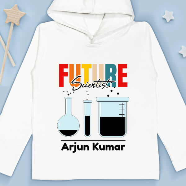 Custom The Future Scientist with Chemical Jars Future Heros Hoodie Design