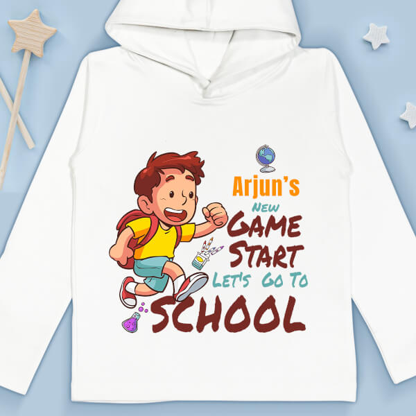 Custom New Game Start Lets Go To School Milestone Collection Hoodie Design