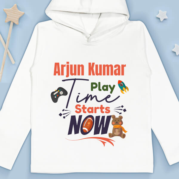 Custom Baby Play Time Starts Now Milestone Collection Hoodie Design