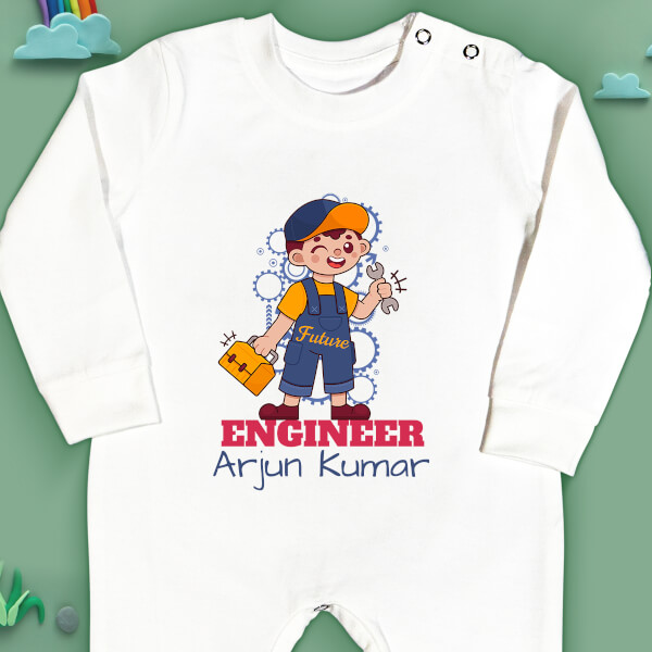 Custom Cute Kid Engineer Future Heros Jumpsuit Design