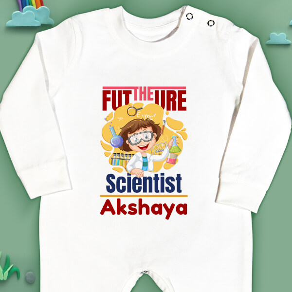 Custom The Future Scientist with Cute Kid Cartoon Future Heros Jumpsuit Design