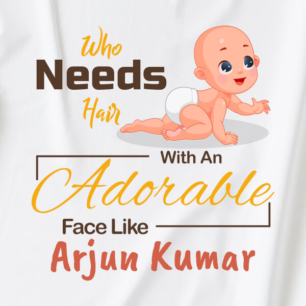 Custom Who Needs Hair With An Adorable Face Like Mine Milestone Collection Jumpsuit Design