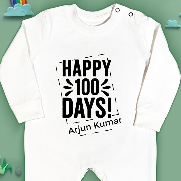 Custom Happy 100 Days Milestone Collection Jumpsuit Design