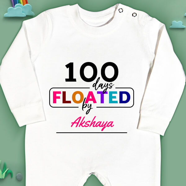 Custom 100 Days Floated by The Baby Milestone Collection Jumpsuit Design