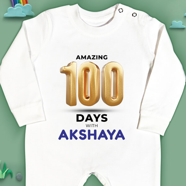 Custom Amazing 100 Days With The Baby Milestone Collection Jumpsuit Design