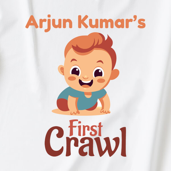 Custom First Crawl of The Baby Milestone Collection Jumpsuit Design