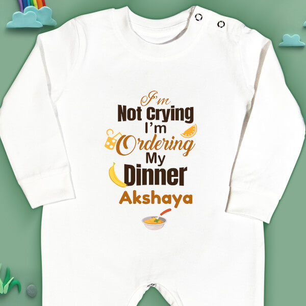 Custom I Am Not Crying I Am Ordering My Dinner Milestone Collection Jumpsuit Design