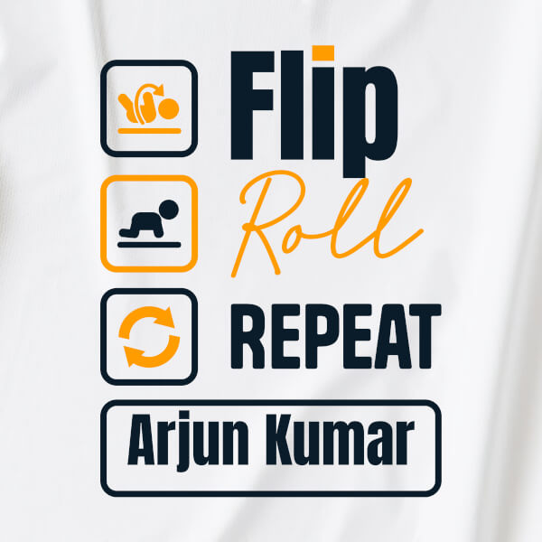 Custom Flip Roll Repeat Milestone Collection Jumpsuit Design