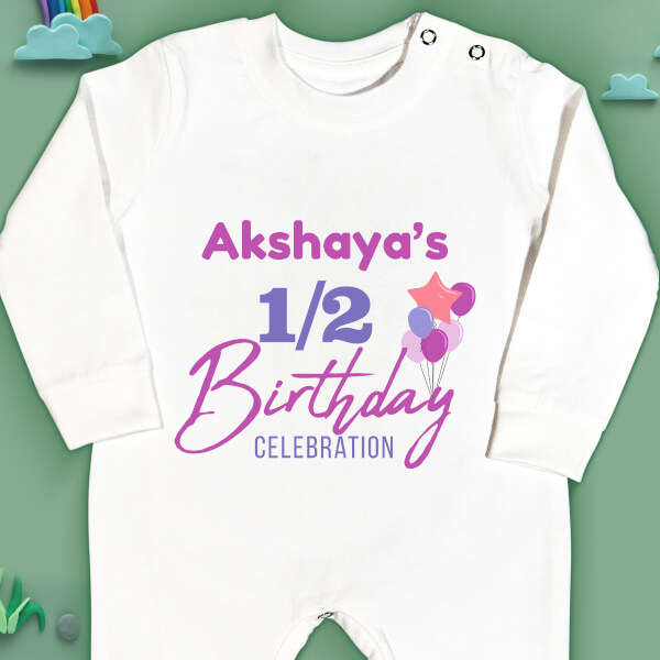 Custom Half Birthday Celebration Milestone Collection Jumpsuit Design