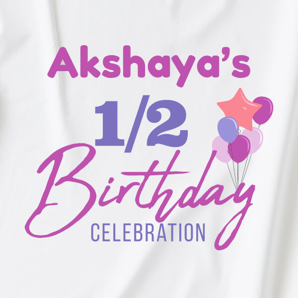 Custom Half Birthday Celebration Milestone Collection Jumpsuit Design