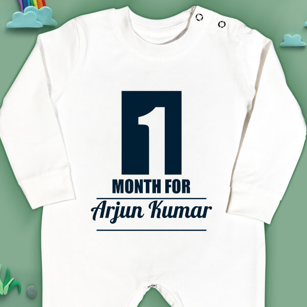 Custom 1 Month For The Baby Monthly Birthday Jumpsuit Design