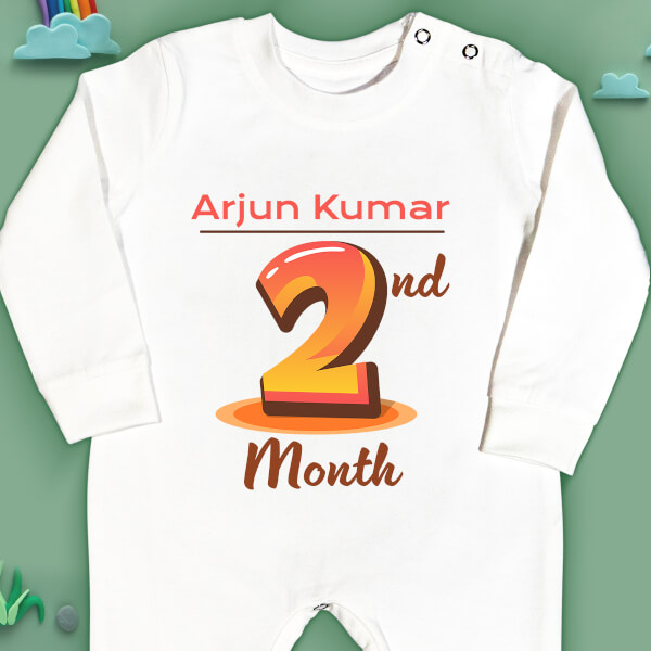 Custom 2nd Month of The Baby Monthly Birthday Jumpsuit Design
