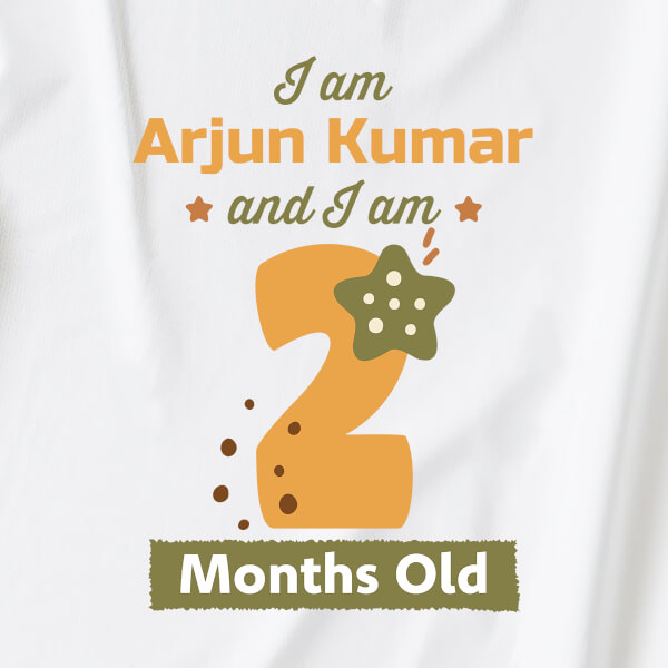 Custom I Am 2 Months Old Baby Monthly Birthday Jumpsuit Design