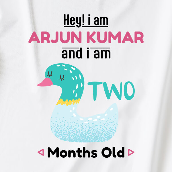 Custom Hey I Am 2 Months Old Baby Monthly Birthday Jumpsuit Design