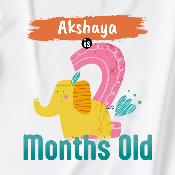 Custom Baby is 2 Months Old Monthly Birthday Jumpsuit Design