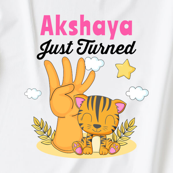 Custom Just Turned 4 Monthly Birthday Jumpsuit Design