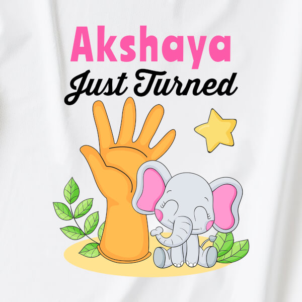 Custom Just Turned 5 Monthly Birthday Jumpsuit Design