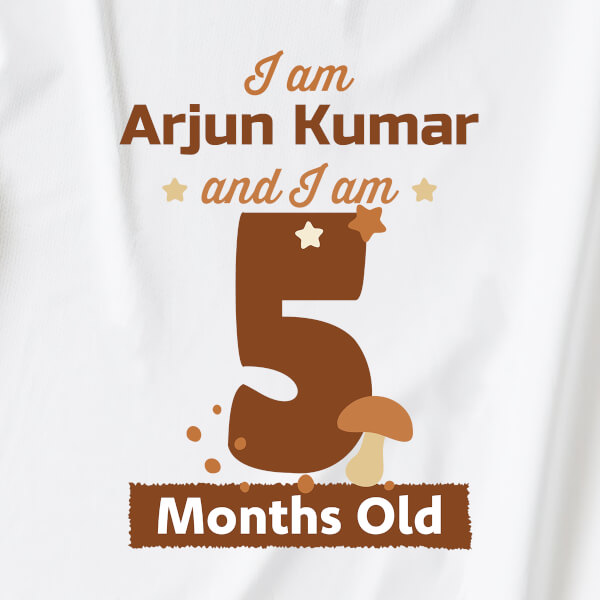 Custom I Am 5 Months Old Baby Monthly Birthday Jumpsuit Design