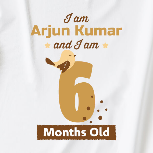 Custom I Am 6 Months Old Baby Monthly Birthday Jumpsuit Design