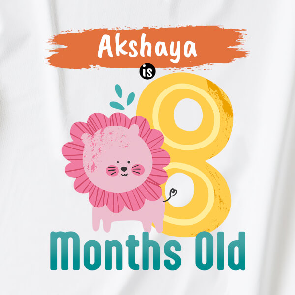 Custom Baby is 8 Months Old Monthly Birthday Jumpsuit Design