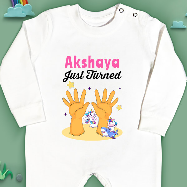 Custom Just Turned 10 Monthly Birthday Jumpsuit Design