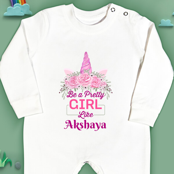 Custom Be A Pretty Girl Like The Baby New Born Jumpsuit Design