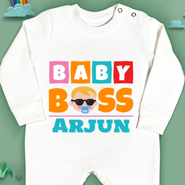 Custom Baby Boss New Born Jumpsuit Design