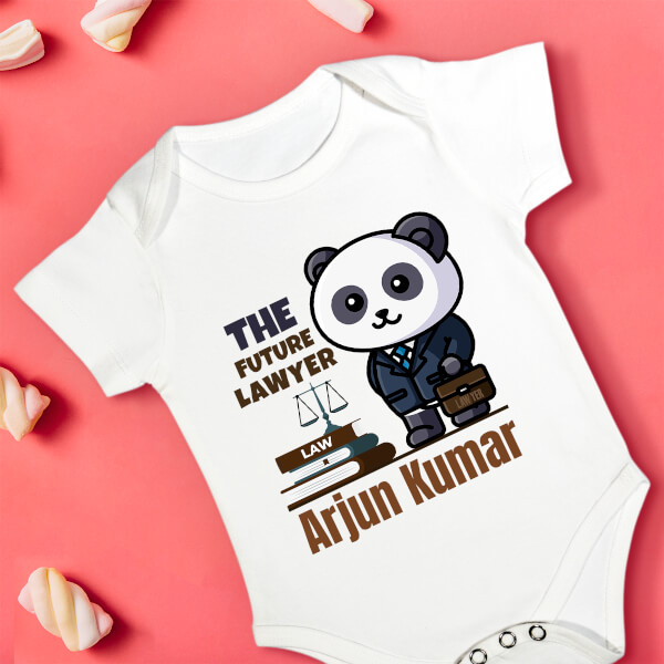 Custom The Future Lawyer Cute Panda Future Heros Rompers Design