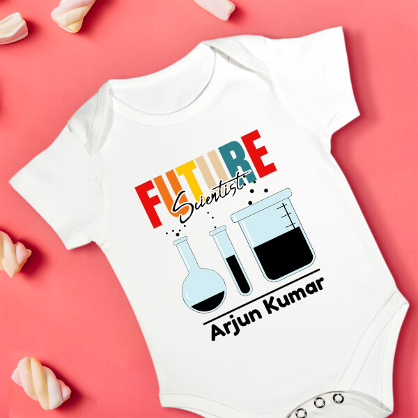 Custom The Future Scientist with Chemical Jars Future Heros Rompers Design