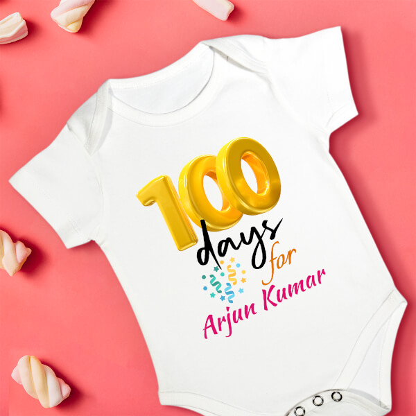 Custom 100 Days For The Baby Milestone Collection Rompers Design