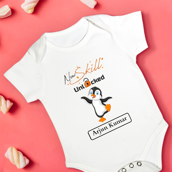 Custom New Skill Unlocked Milestone Collection Rompers Design