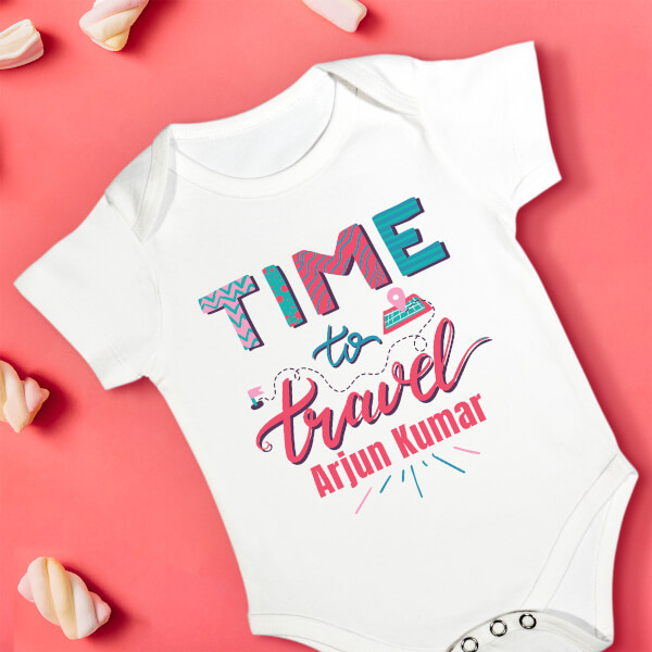 Custom Time to Travel Milestone Collection Rompers Design