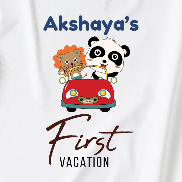 Custom First Vacation of The Baby Milestone Collection Rompers Design