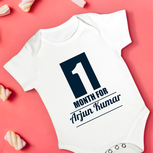 Custom 1 Month For The Baby Monthly Birthday Rompers Design