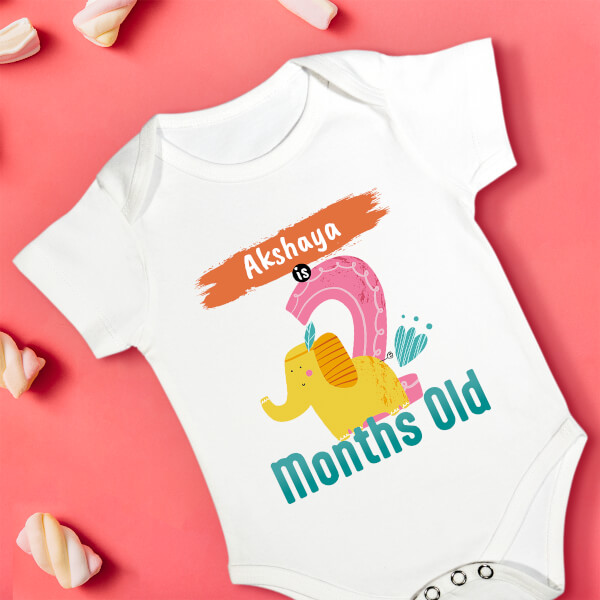 Custom Baby is 2 Months Old Monthly Birthday Rompers Design