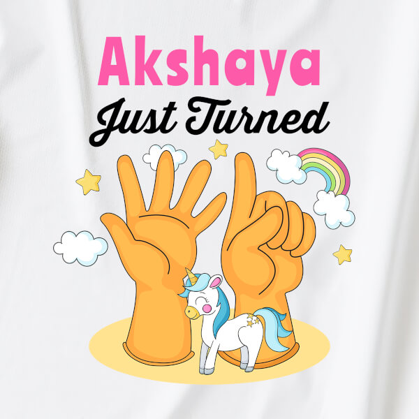 Custom Just Turned 6 Monthly Birthday Rompers Design