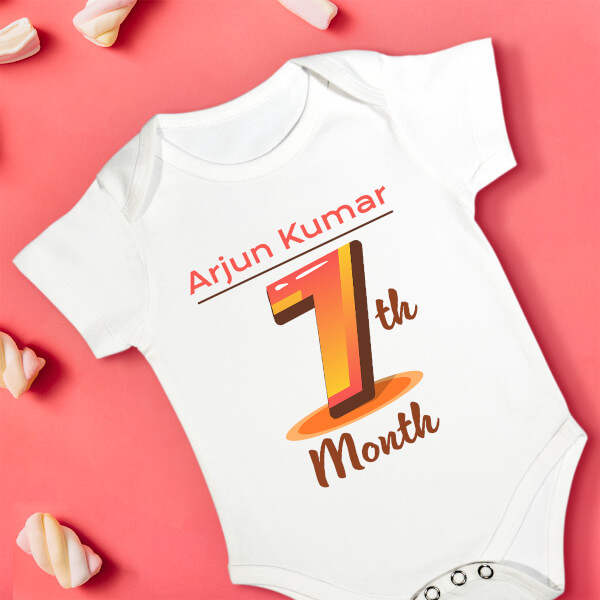 Custom 7th Month of The Baby Monthly Birthday Rompers Design