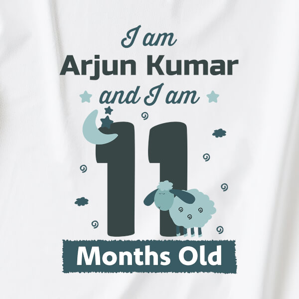 Custom I Am 11 Months Old Baby Monthly Birthday Rompers Design