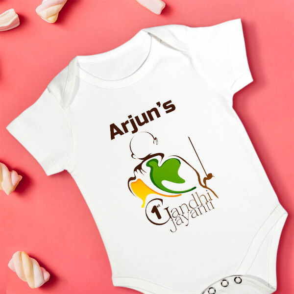 Custom 1st Gandhi Jayanti For The Baby Special Days Rompers Design