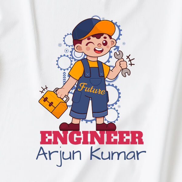 Custom Cute Kid Engineer Future Heros Tshirt Design