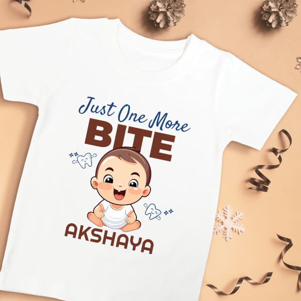 Custom Just One More Bite Milestone Collection Tshirt Design