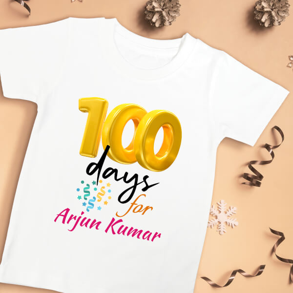 Custom 100 Days For The Baby Milestone Collection Tshirt Design